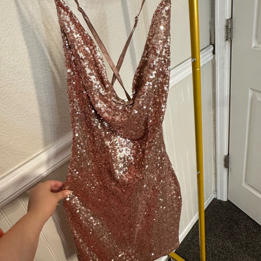 Sequin Rose Gold Dress
